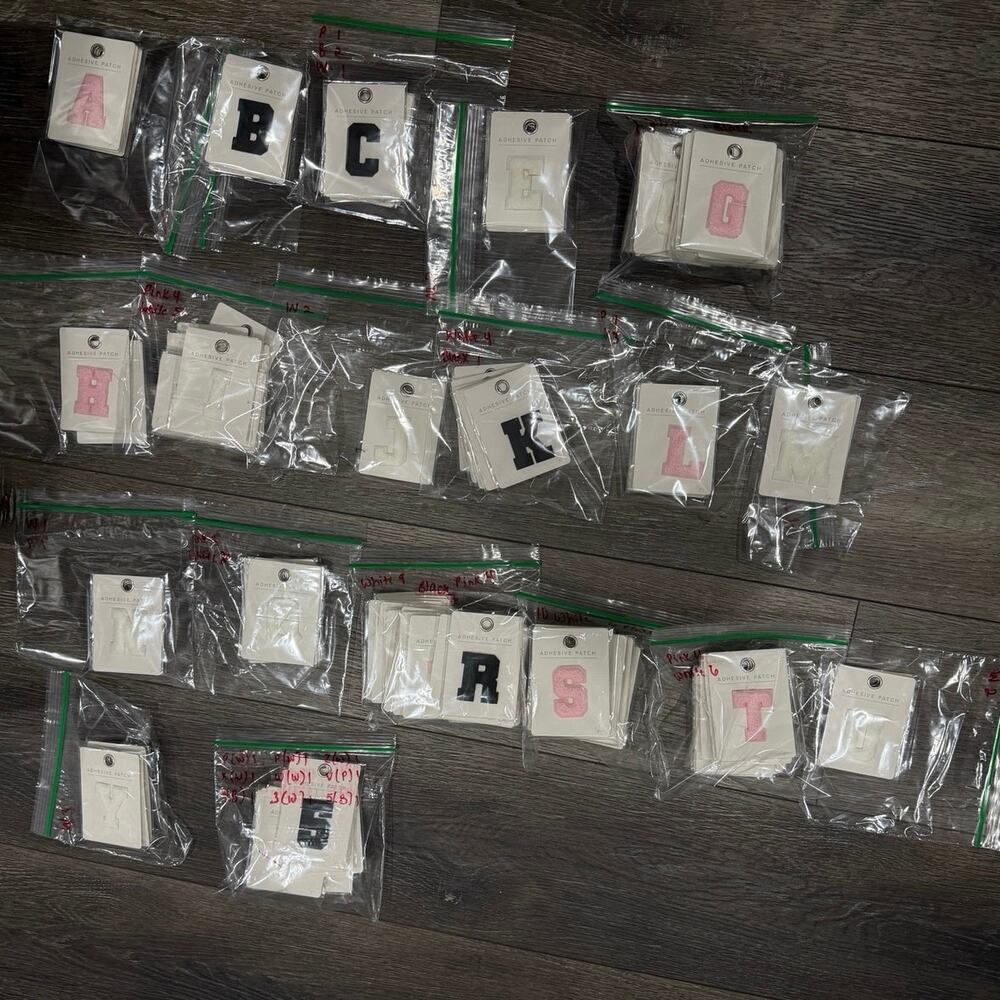 Horizon Group USA Adhesive Patch Bundle Letters Numbers Pink White Black 90 Pc